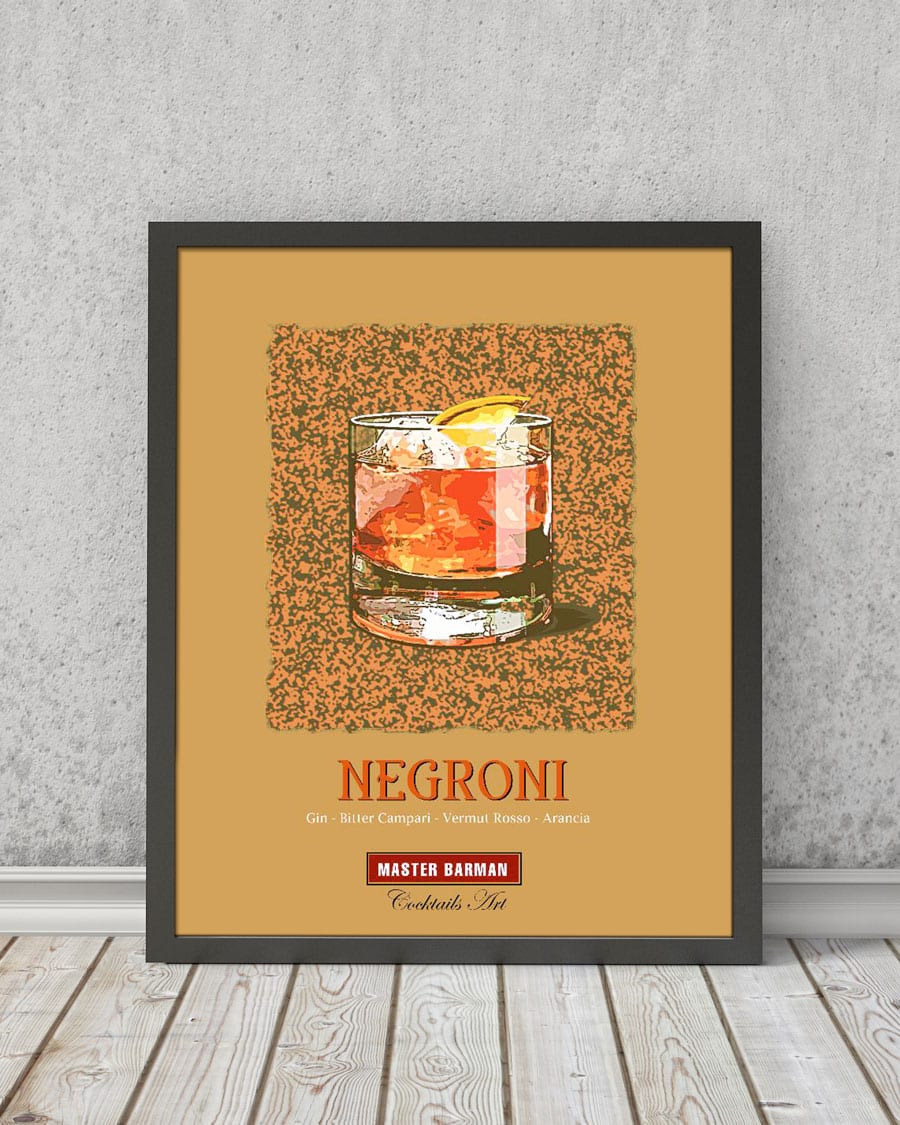 Negroni - Master Barman - Cocktails Art | STAMPA | Vimages - Immagini Originali in stile Vintage - CT08